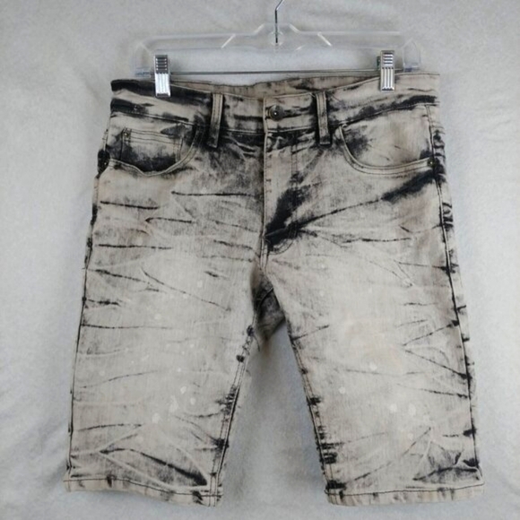 South Pole Shorts  Mens 30" Waist Gray Denim Distressed Acid Wash Slim Y2K VTG‎ - Picture 1 of 9
